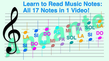 Do Re… SI (Fixed Do) - Treble Clef, Andante (Walking Pace) - Learn to Read All 17 Notes in 1 Video