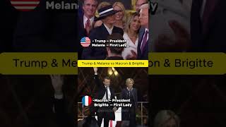 Trump & Melania vs Macron & Brigitte Then vs Now #trump #macron #shorts