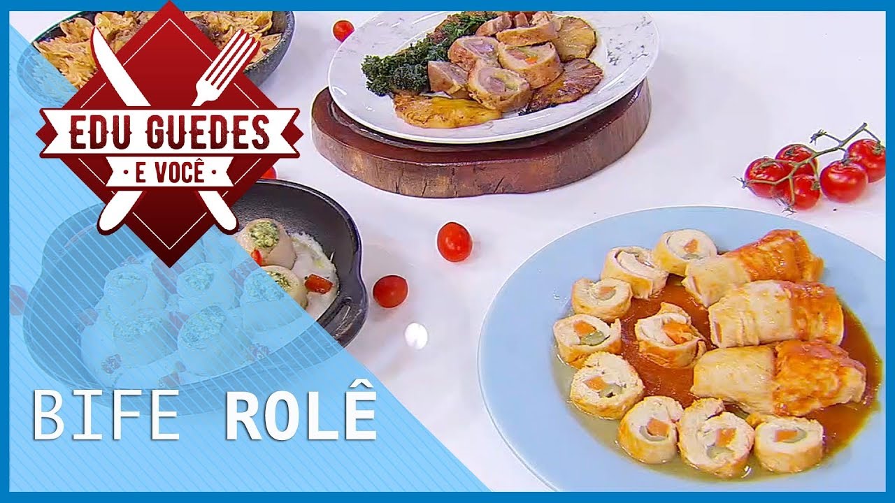 Edu Guedes ensina como preparar receitas de bife rolê