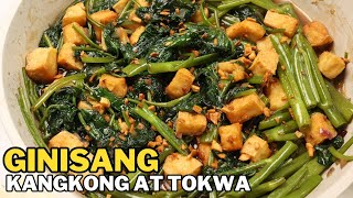 Ginisang Kangkong at Tokwa with Oyster Sauce