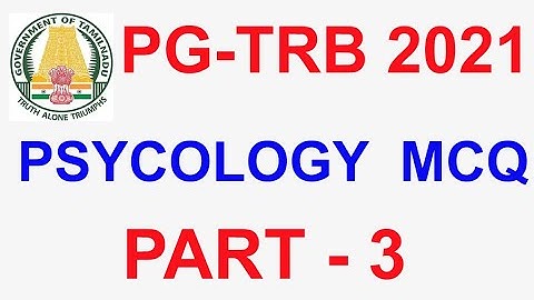 PG TRB PSYCOLOGY IMPORTANT MCQ PART 3  | VIBRANT ONLINE ACADEMY
