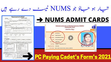 Finally NUMS Roll Number Slips and Admit Cards Issued | Download Now | Paying Cadets Forms Announced