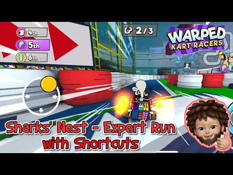 Warped Kart Racers - Sharks' Nest - Expert Run and the Shortcuts