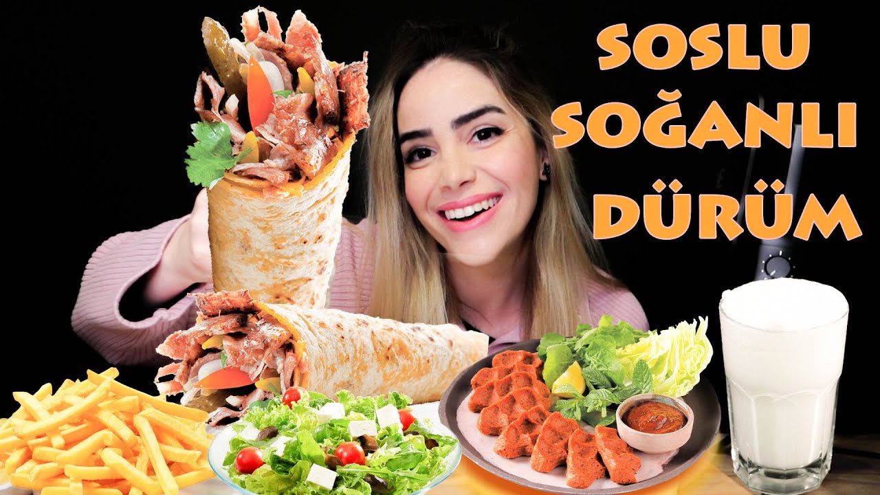KEDİM KAFASINI YEMEĞİME SOKTU | ET DÜRÜM MUKBANG Türkçe