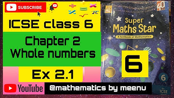 ICSE mathematics class 6, Super maths star class 6, Chapter 2, Whole numbers,Ex 2.1