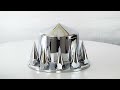 Chrome Pointed Rear ABS Axle Cover With 33MM Thread-On Spike Nut Covers