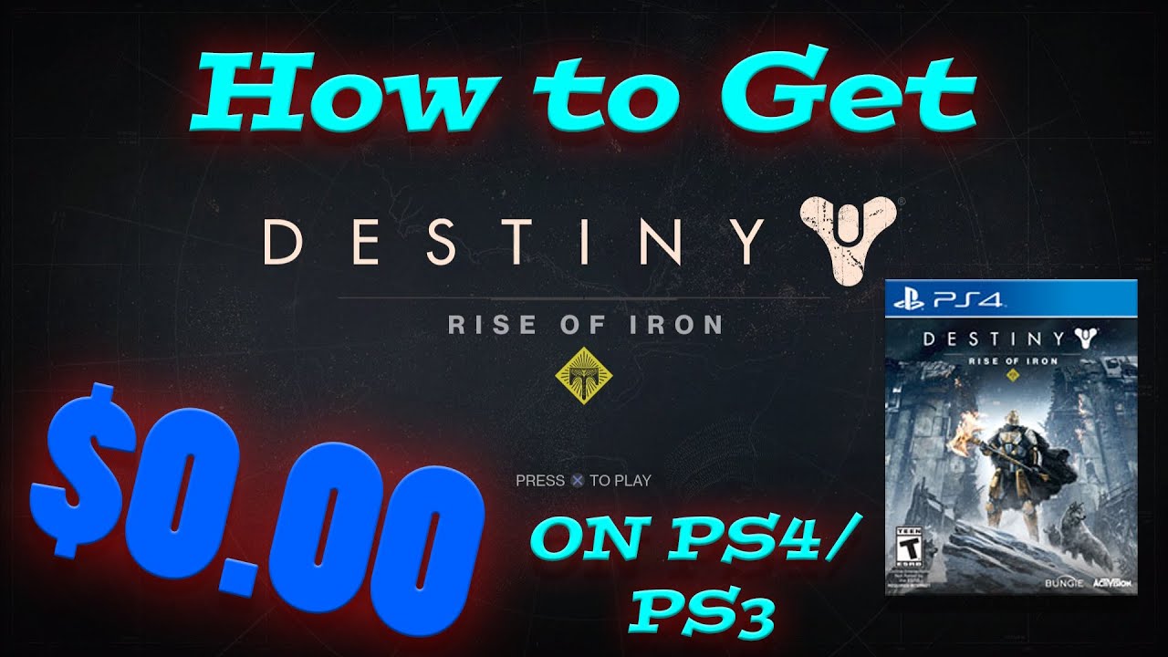 How To Get Destiny Rise Of Iron Dlc For Free On Ps4 Ps3 How To Get All Destiny Dlcs For Free Youtube