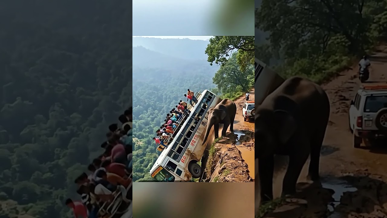 Elephant’s Incredible Rescue Attempt at Cliffside! 