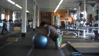 Swiss Ball Forward Rollout on Knees