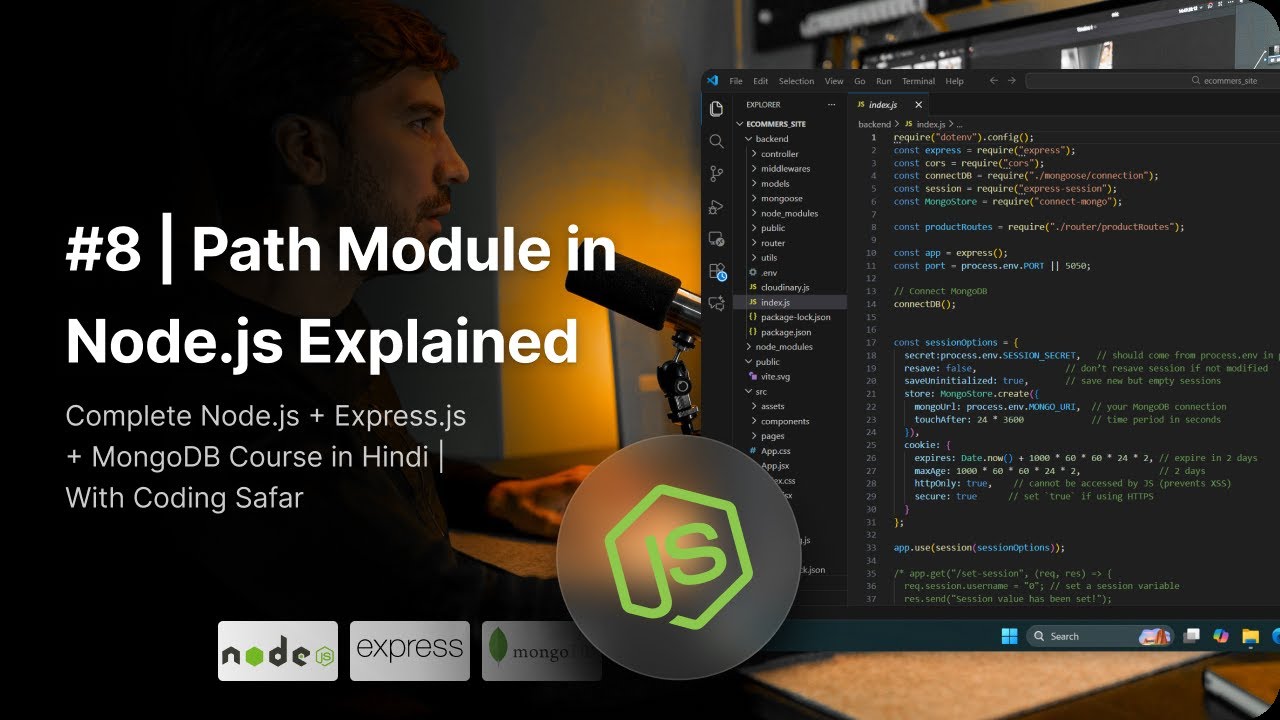 NodeJS Tutorial in Hindi #8 | Path Module in Node.js Explained - YouTube