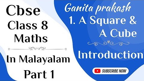 A Square &A Cube Cbse Class 8 Maths Chapter 1 In Malayalam  / Ganita Prakash/  Cbse Classes By Grace