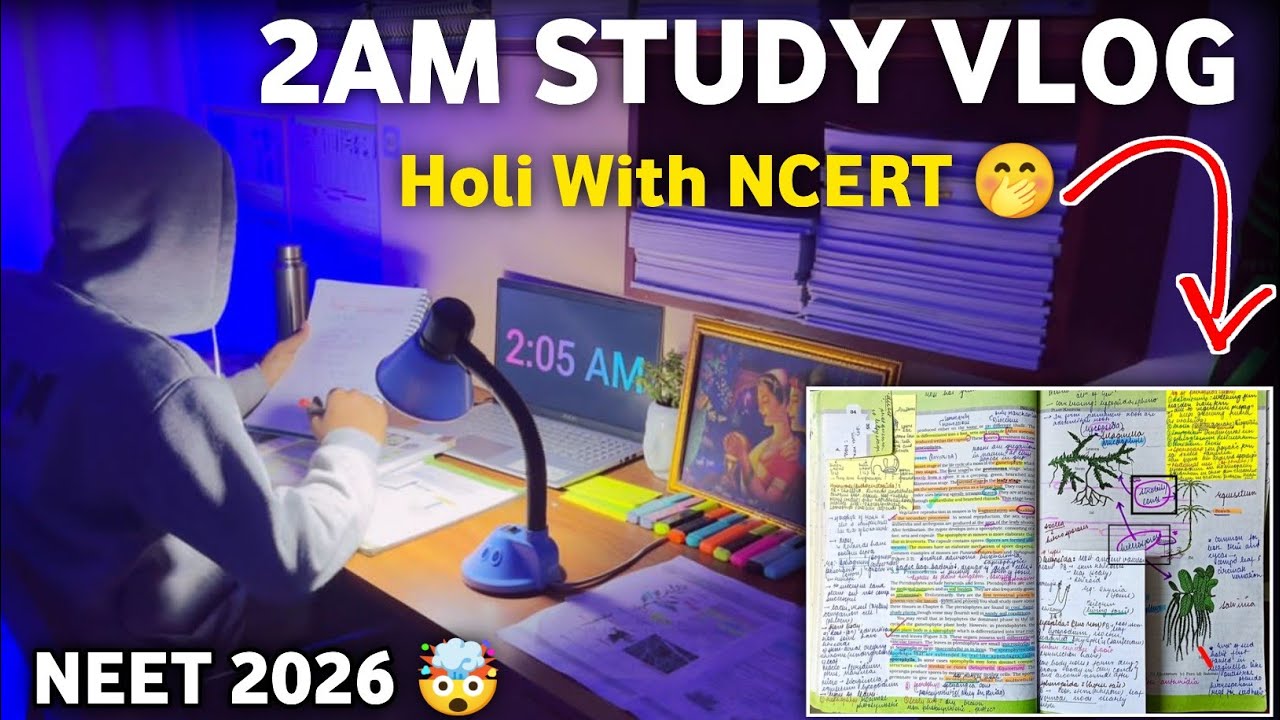 Wakeup At 2am 😨 *Study Vlog * ✨ NEET Countdown Begins | Morning Study Routine | NEET 2026 Motivation