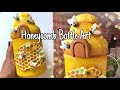 Beautiful honeycomb bottle art  with air dry clay  clay craft ideas  recycle ideas