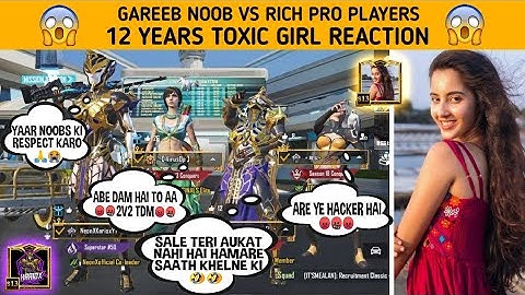 Random 2 RICH PLAYERS call me noob 😔 CHALLENGE FOR 2V2 TDM ROOM || 12 Years 😱GIRL  REACT MY GAMEPLAY