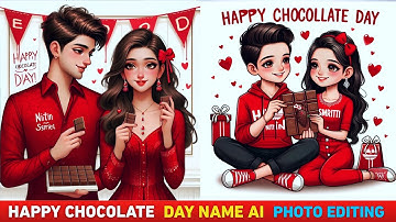 How To Create Ai 3D Happy Chocolate Day couplesname images | Bing image creator tutorial FREE