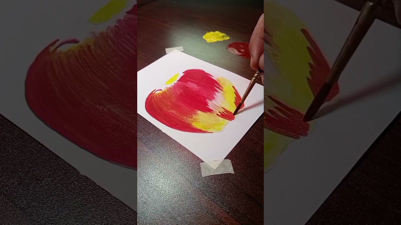 realistic Apple painting in poster colour  ..! still life ..!