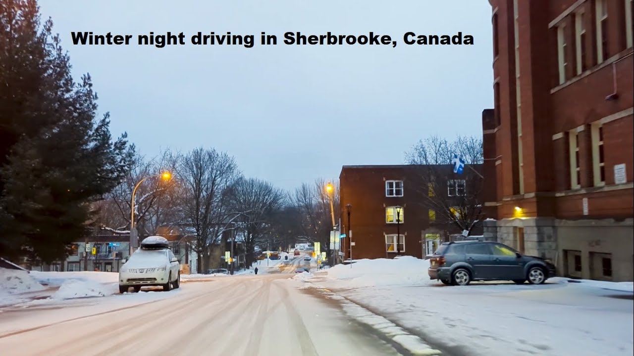 Winter night driving in Sherbrooke, Canada part 1 YouTube