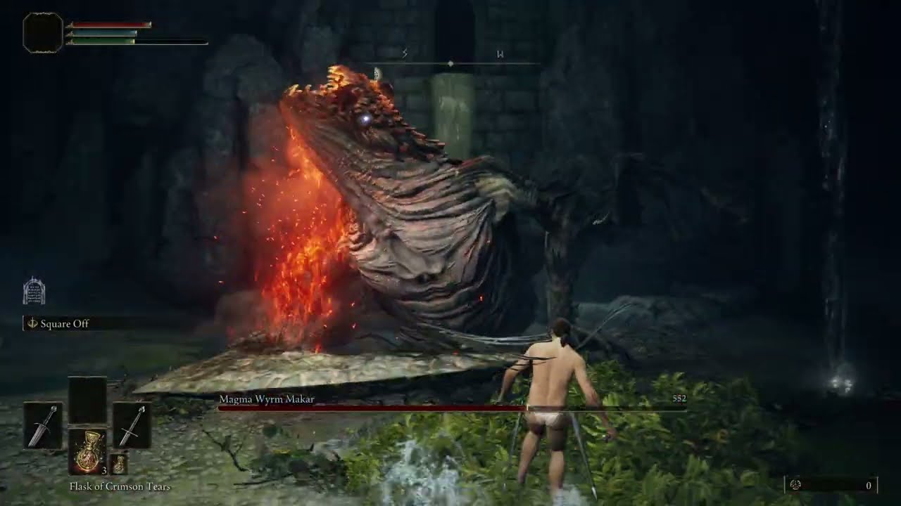 Magma Wyrm Makar (Rune Level 1 / No damage) Elden Ring - YouTube