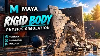 Created a rigid body physics simulation in Autodesk Maya #maya #3danimation #vfx #3dart 