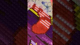 Diamond painting the cats tail in English Cottage from Jaded Gem Shop