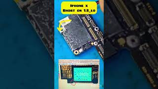 Iphone X short on 1.8_lo voltage injection #iphonerepair #shorts