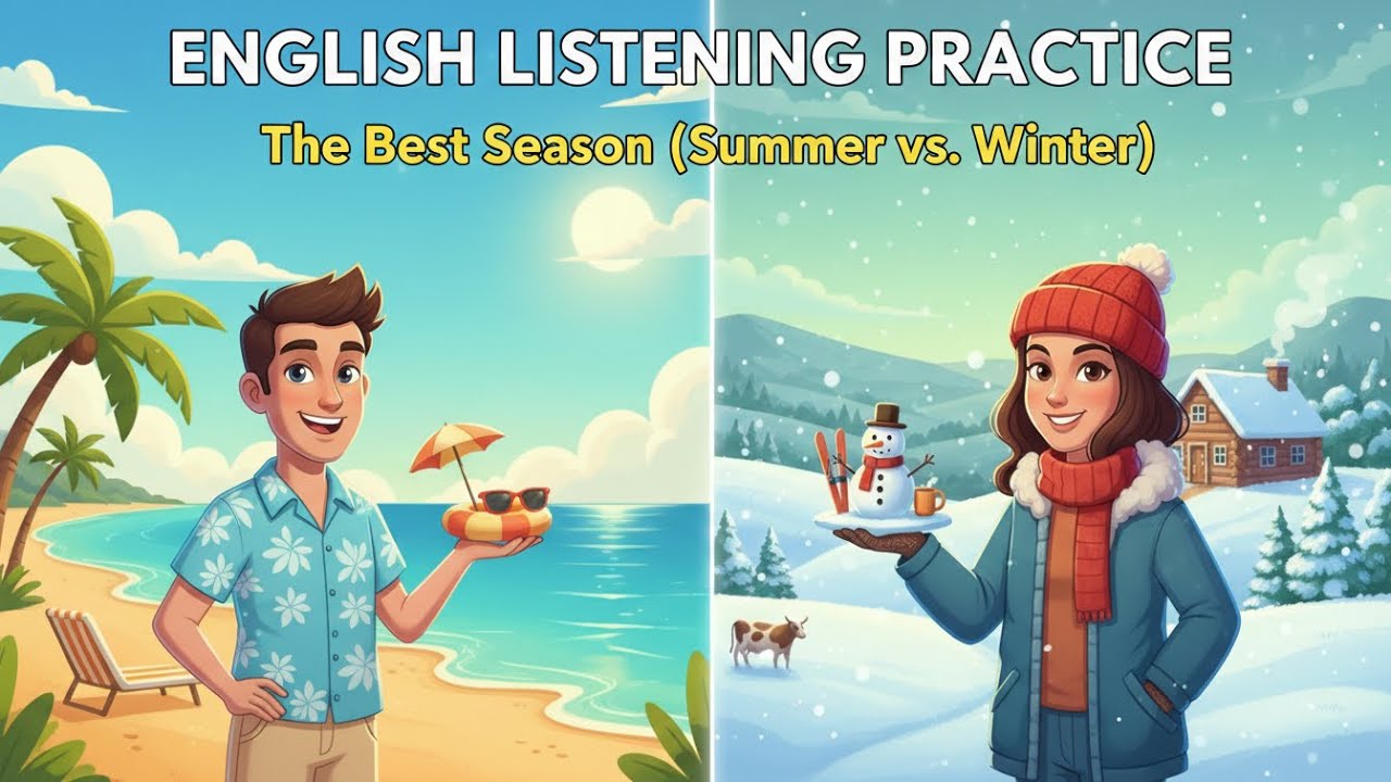 English Conversation Practice | Summer vs Winter: Best Season?☀️❄️| A1-A2 Level | SciFluency Podcast