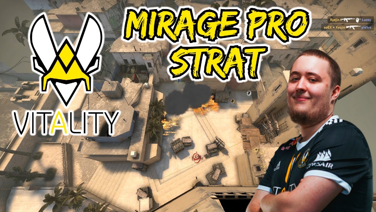 CS:GO Pro Strategy - Vitality A Site Execute on Mirage