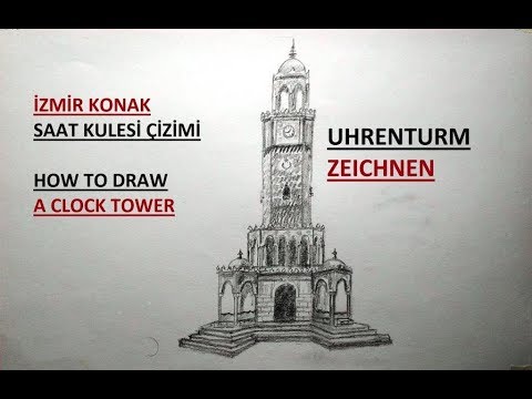 İzmir Konak Saat Kulesi Çizimi / Adım Adım Saat Kulesi Nasıl Çizilir?