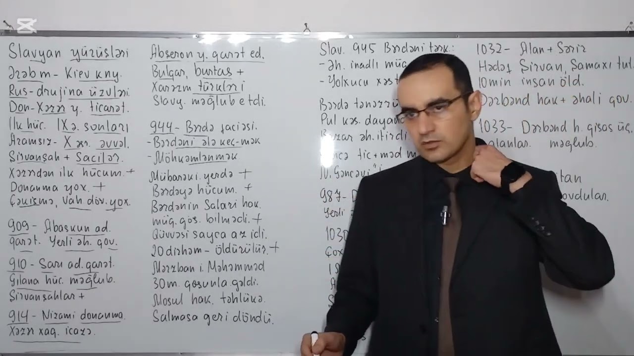 Az. Tarixi. Dərs 20. Slavyanların Azərbaycana yürüşləri. 