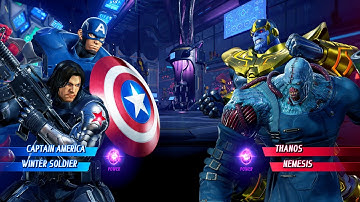 Captain America & Winter Soldier vs Thanos & Nemesis (Very Hard) - Marvel vs Capcom infinite