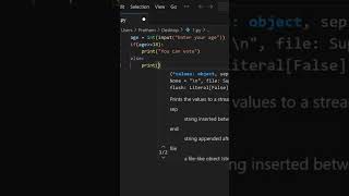 How to check whether you can vote or not using python language  #coding #python #shortvideo #shorts