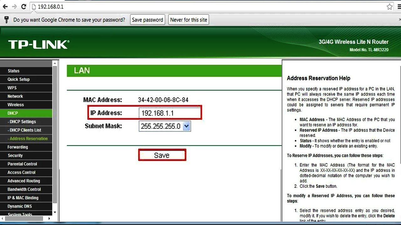 tp link self assigned ip