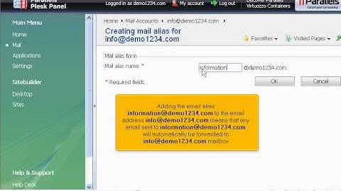 Cách tạo email alias (PLESK 9)
