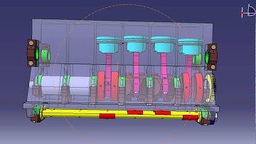 How to completely balance four-pistons engine - CATIA v5 simulation