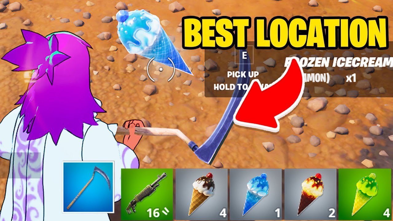 Fortnite ice cream cone locations, how to eat ice cream cones