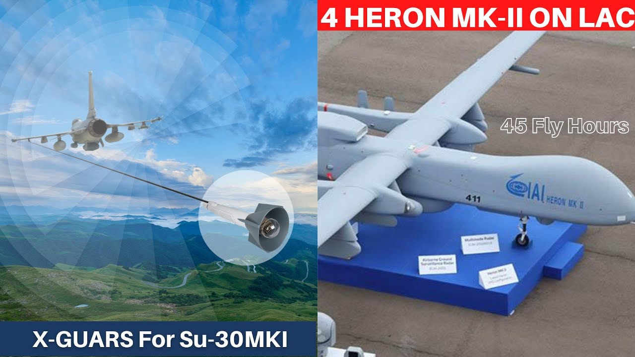 SU30MKI with Xguard 1st IAF LCH Induction 4 Heron MkII in