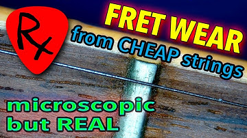 Microscopic Fret Wear Caused by Old Cheap Corroded Guitar Strings