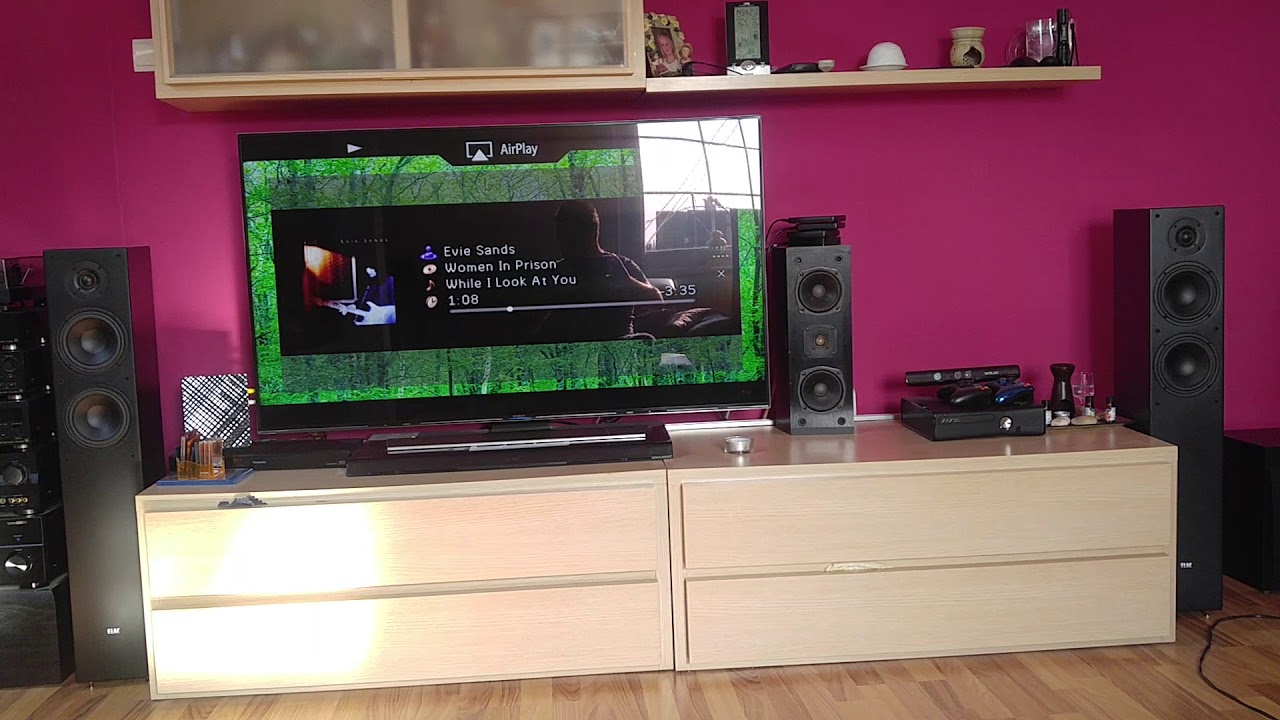 Yamaha RXV675 + Elac FS77 speakers test rock YouTube