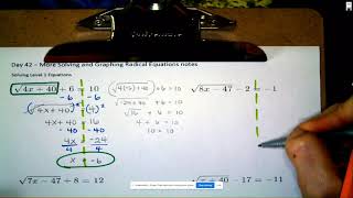 Day 42 - Level 1 Solving Radicals (Deltamath.com problems)