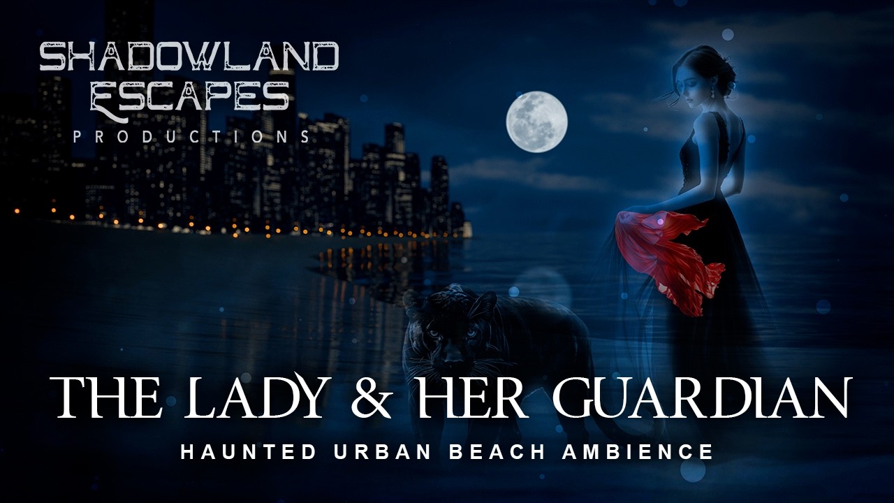 Spectral Shoreline: Jaguar Guardian Haunted City Landscape