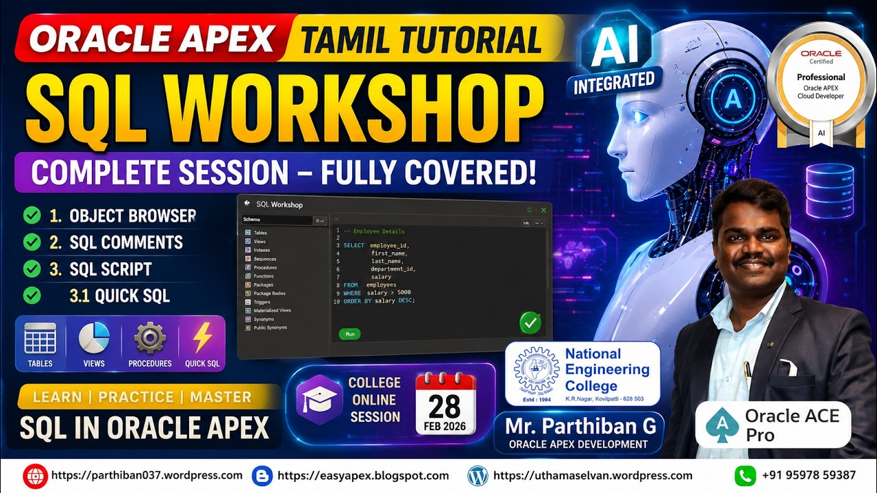 Oracle SQL Workshop + Oracle APEX AI Demo | Build Library Management ...