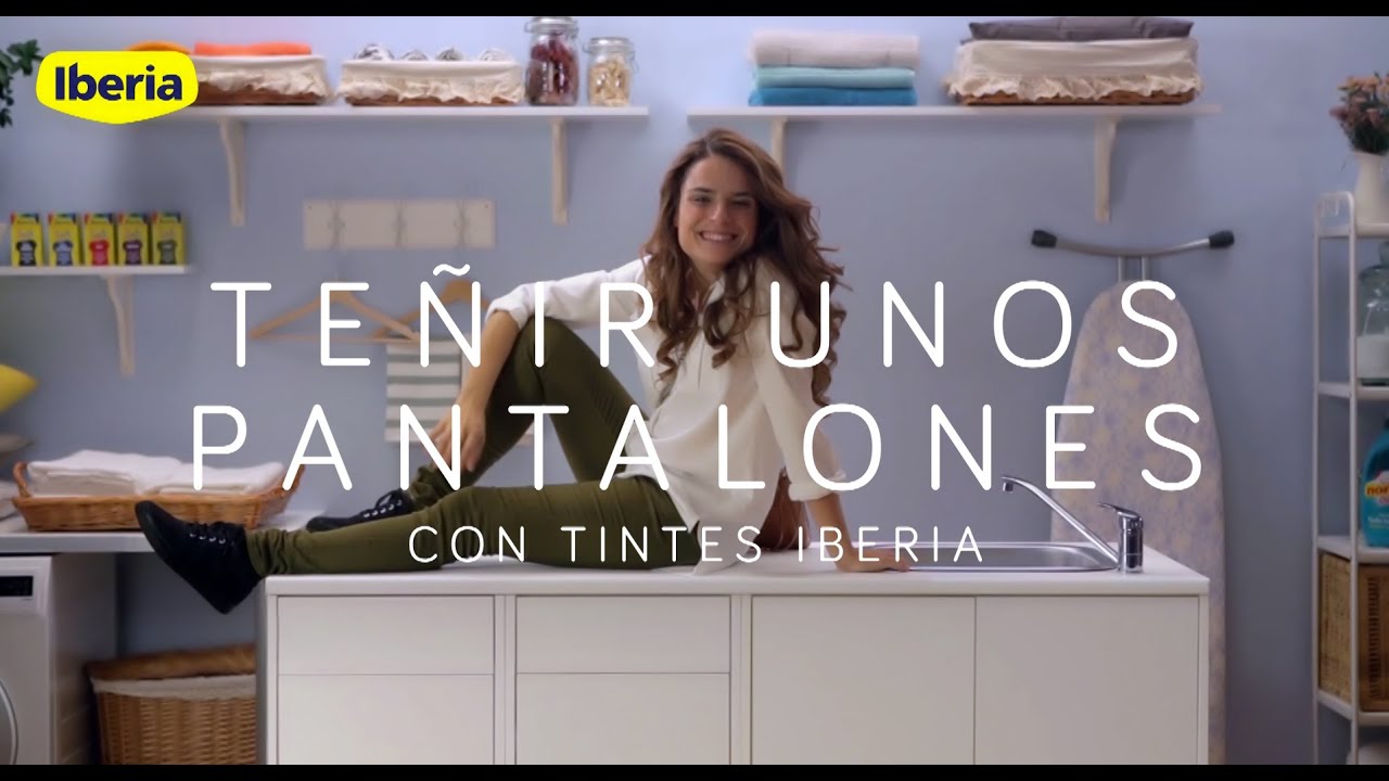 Cómo teñir unos pantalones la lavadora con Iberia - YouTube