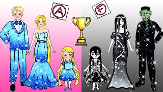 कागज की गुड़िया ड्रेस अप | Rapunzel And Sadako Family Contest | Woa Dolls Hindi