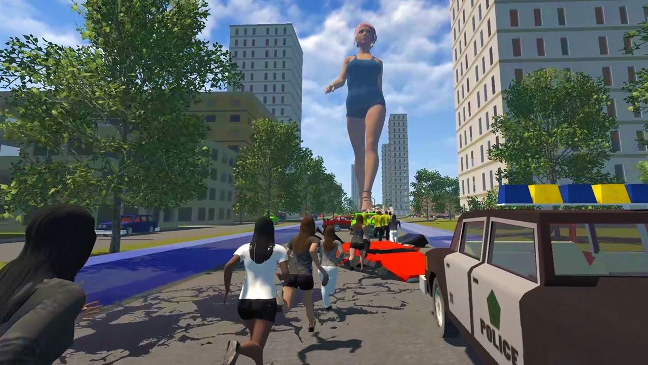 Flattened - Survive Against Giant Woman Who Destroyed The City