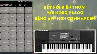 Connect your phone to Korg pa600 with the Midi Commander app