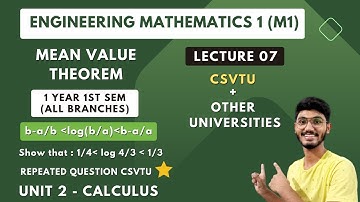 Mean Value Theorem | Important Questions| | Engineering Mathematics 1 (M-1) | BTECH  1st Year🔥
