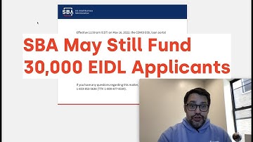SBA May Still Fund 30,000 EIDL Applicants
