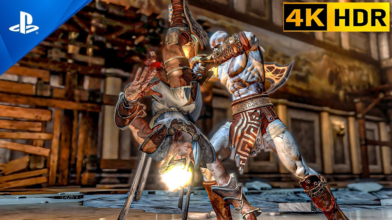 God of War 3 Remastered PS5   Kratos Vs  Hermes Boss Fight 4K HDR