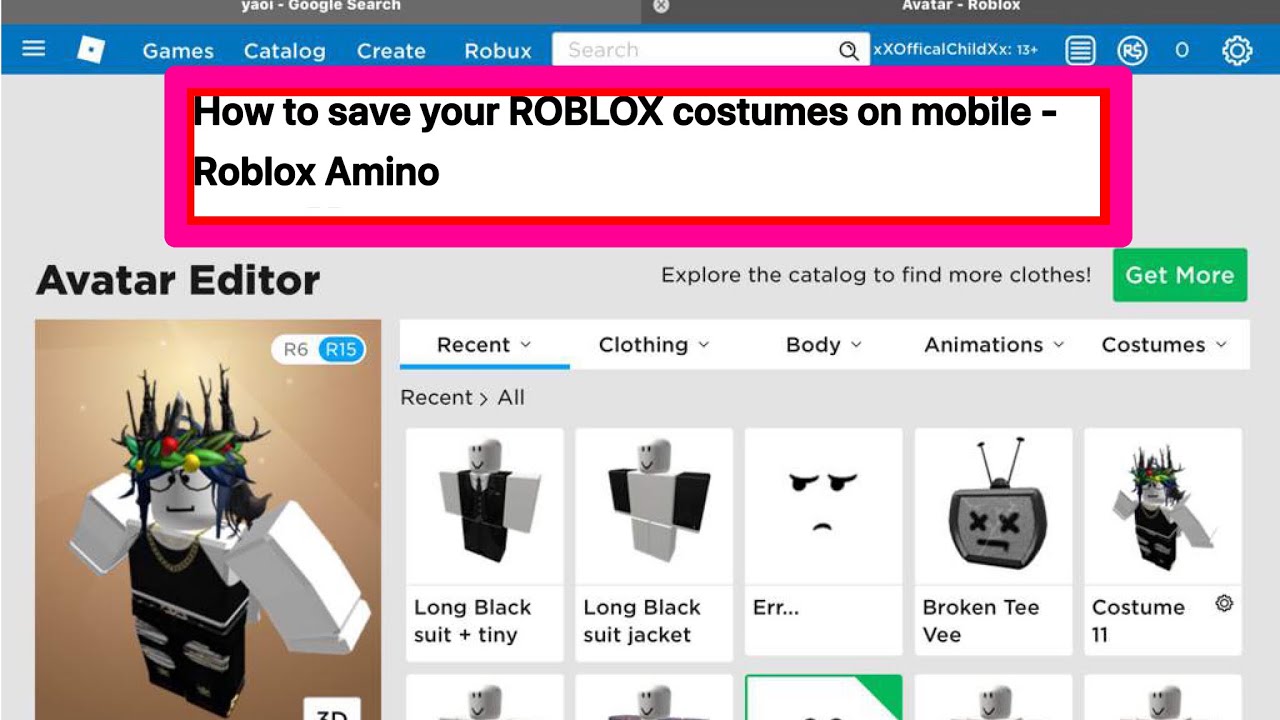 How To Save Your Costumes On Moblie Roblox Amino - how to make clothes on roblox tablet