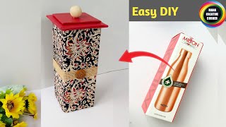 SIMPLE DIY ORGANIZER IDEA FROM A WASTE CARDBOARD BOX / DIY CARDBOARD STORAGE ORGANIZER/BEST CRAFT